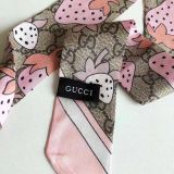 Silk-like Scarf Double Bow Women Print Ribbon Hair Bows Tie Bag Accesseries