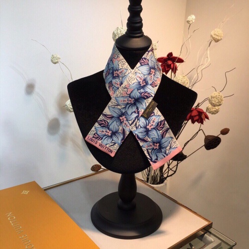 Silk-like Scarf Double Bow Women Print Ribbon Hair Bows Tie Bag Accesseries