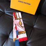 Silk-like Scarf Double Bow Women Print Ribbon Hair Bows Tie Bag Accesseries