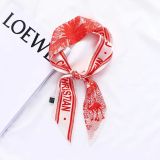 Silk-like Scarf Double Bow Women Print Ribbon Hair Bows Tie Bag Accesseries