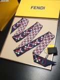 Silk-like Scarf Double Bow Women Print Ribbon Hair Bows Tie Bag Accesseries