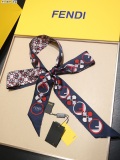 Silk-like Scarf Double Bow Women Print Ribbon Hair Bows Tie Bag Accesseries