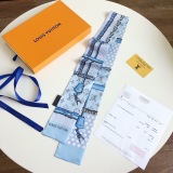 Silk-like Scarf Double Bow Women Print Ribbon Hair Bows Tie Bag Accesseries