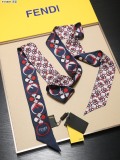 Silk-like Scarf Double Bow Women Print Ribbon Hair Bows Tie Bag Accesseries
