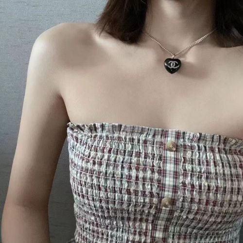 Fashion New Brand Black Heart Earrings Necklace For Women