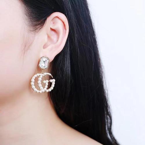 Exaggerated Pearl Earrings Crystal Fashion Earrings