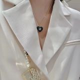 Fashion New Brand Black Heart Earrings Necklace For Women