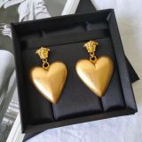 Fasshion New Versace Brass Retro Heart  S925 Silver Post Women's Earrings
