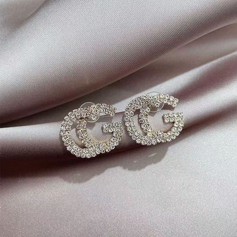 S925 Silver Pin Circle Earrings Simple Letters Earrings