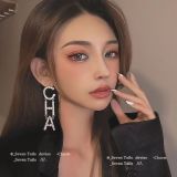 New Designer Full Rhinestone Letter Tassel Earrings For Women Fashion Stud Earring Jewelry Gifts