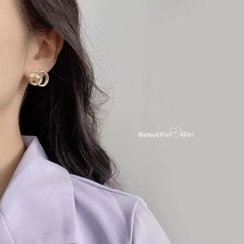 Simple Personality Metal Stud Earrings Jewelry