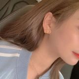 Vintage Simple Earrings Letter CD Crystal Earrings Jewelry Earrings