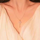 Key Diamond Heart-shaped Crown Necklace Ladies Fashion Clavicle Chain
