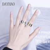 Wind Stainless Steel Matching Ring Trend Hollow Hook Ring For Couples