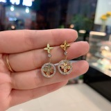 Titanium steel clovers hao stone bracelet earrings necklace suits