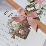 Luxury ornament perfume bottles car key ring women jewelry key chain