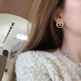 Simple CD Bronze Earrings For Women Christmas Gift