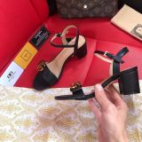 Fashion metal buckle, open-toed sandals (with box)
