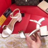 Fashion metal buckle, open-toed sandals (with box)