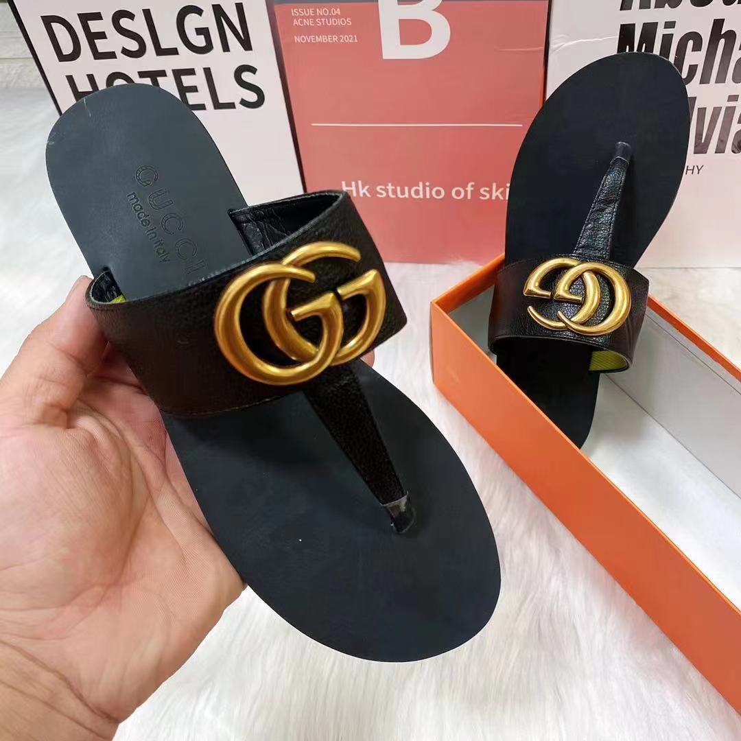 Fashion ladies sandals flip-flops metal buckle(with box)