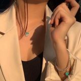 Heart-shaped enamel blue heart bracelet