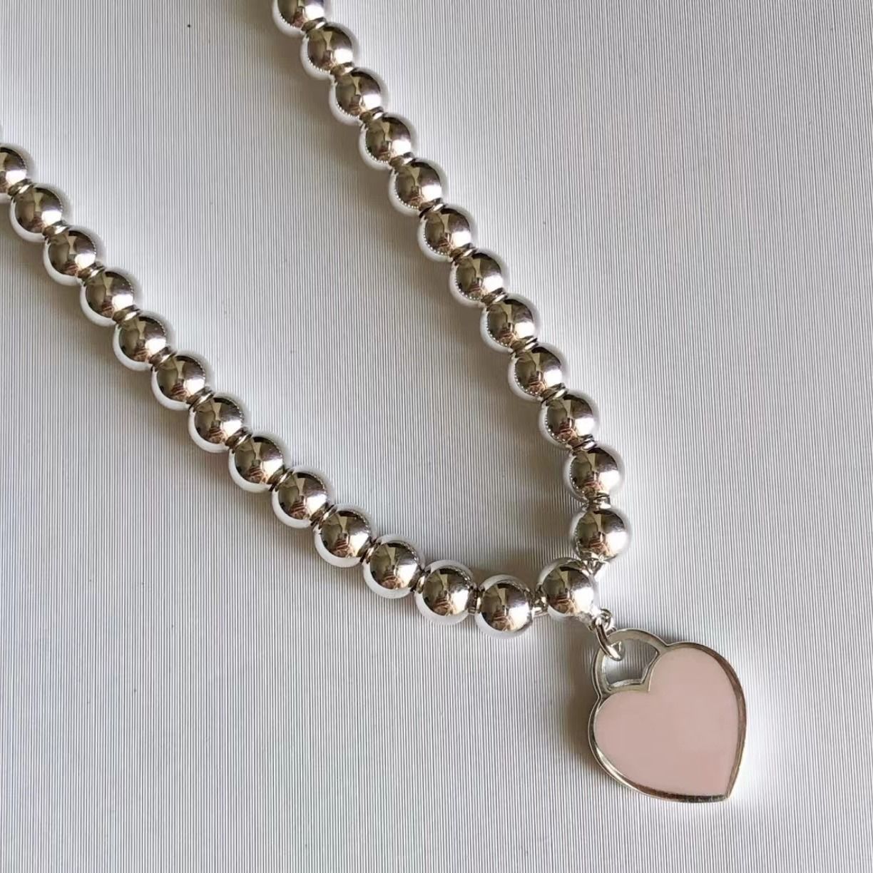 Heart-shaped enamel blue heart bracelet