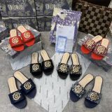 Fashion ladies slippers sandals in summer canvas flat