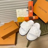 New slippers female Velcro summer wear outside joker flat embossing fashion one(with out box)