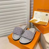 New slippers female Velcro summer wear outside joker flat embossing fashion one(with out box)
