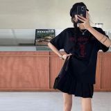Cotton embroidered shirt, T-shirt, women's doubles C han edition men and women lovers easing trend joker short sleeves