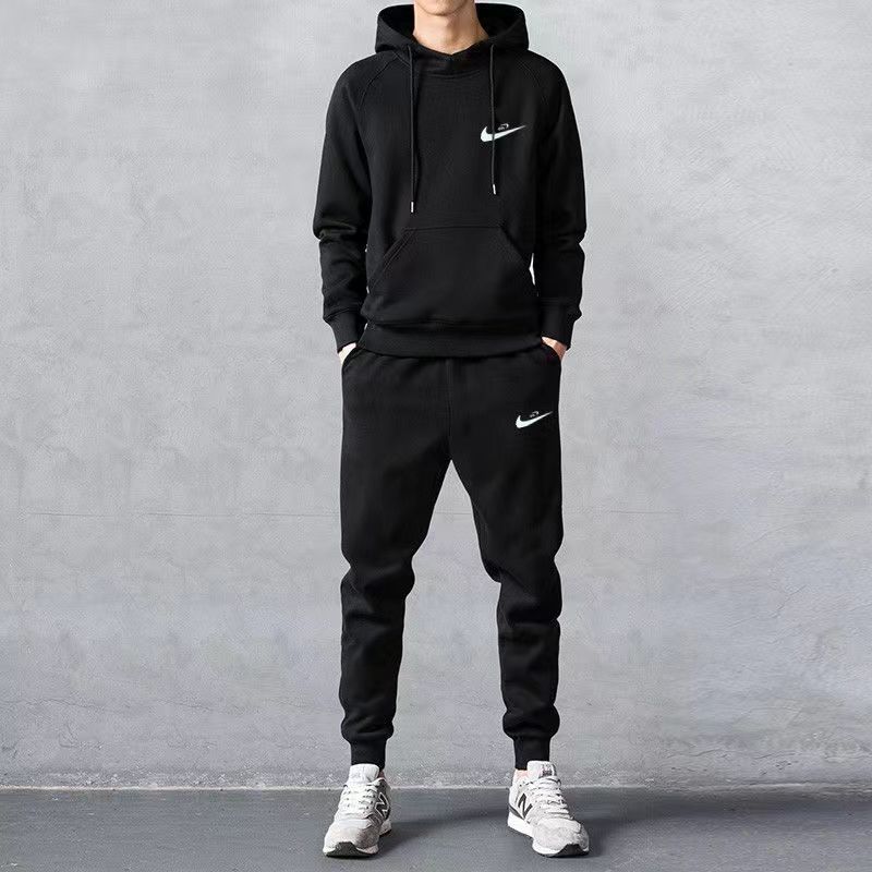 The spring and autumn period and the hooded fleece two suit men's leisure sports pants dress men's fashion suits