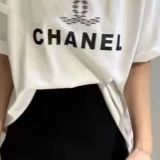 Cotton embroidered shirt, T-shirt, women's doubles C han edition men and women lovers easing trend joker short sleeves