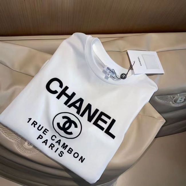 Cotton embroidered shirt, T-shirt, women's doubles C han edition men and women lovers easing trend joker short sleeves