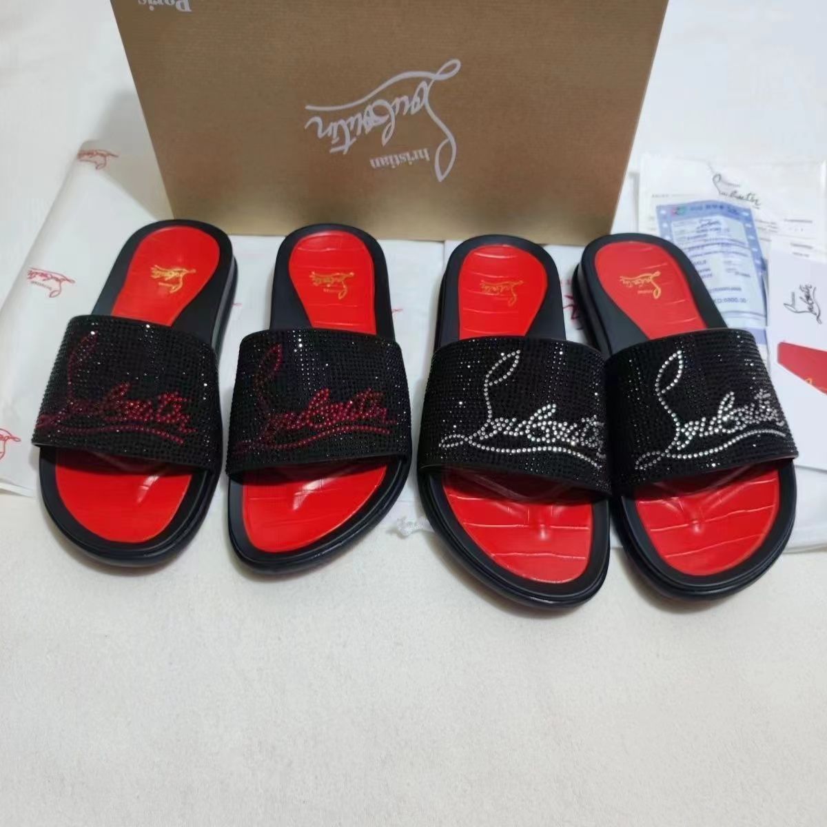 Fashionable man rivet slippers(with box)
