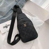 Women Men Monogram Sling Black Cloth Bags Belt Bag Hip Chest Pouch Bags Phone Purse