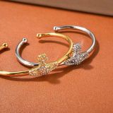 New Vivian Saturn Full Diamond Classic Planet Opening Adjustable Bracelet