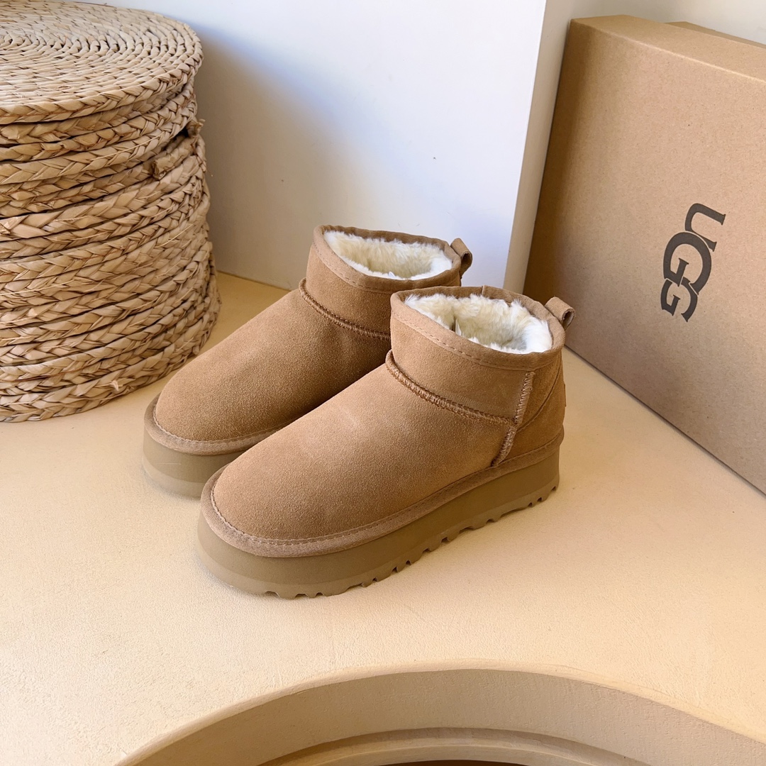 Winter new retro style thick soled fashion simple warm snow boots women's shoes