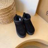 Winter new retro style thick soled fashion simple warm snow boots women's shoes