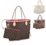 2Pcs Set Fashion Flower Neverfull French One-shoulder Women's Bag Sacoche Hand Bag