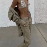 New Split Halter Swimsuit Two-piece Fashion Print Sexy Slim Ladies Suit