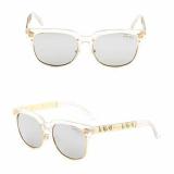 Women Men Sun Glasses Luxury Brand  Round Retro Male UV400 Mirror Clear Lens
