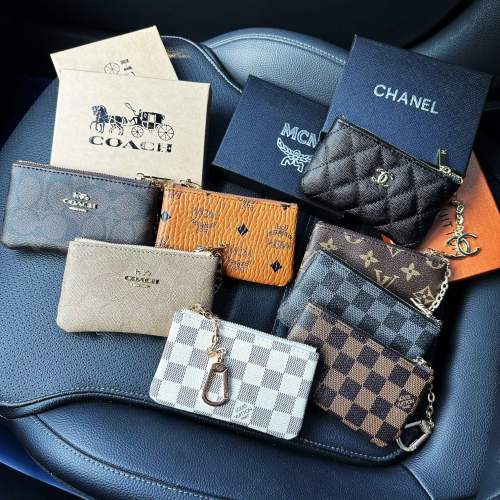 KEY POUCH POCHETTE CLES Designer Fashion Womens Mens Key Ring Zipped Credit Card