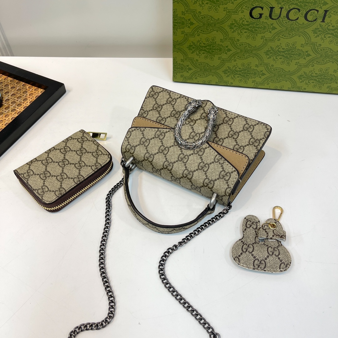 Latest gift box set, fashionable shoulder bag card bag combination, full set of plastic packaging (with box)