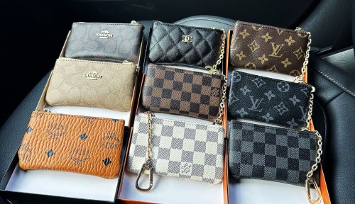 KEY POUCH POCHETTE CLES Designer Fashion Womens Mens Key Ring Zipped Credit Card