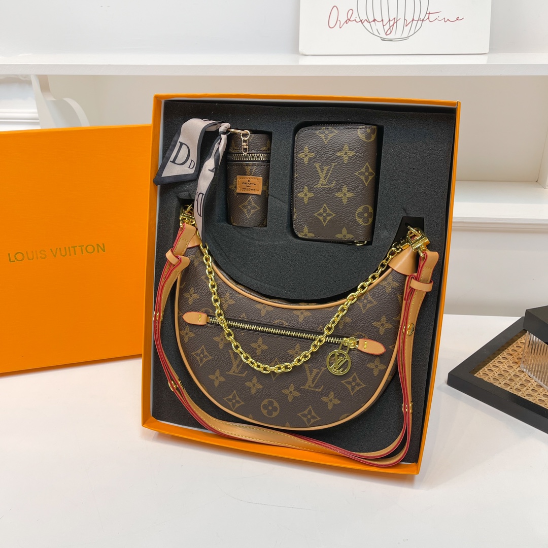 Latest gift box set, fashionable shoulder bag card bag combination, full set of plastic packaging (with box)