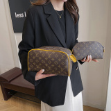 2-piece Set Leather Bag For Women Travel Cosmetic Bag Fashion Beauty Toiletry Organizer Makeup Bag