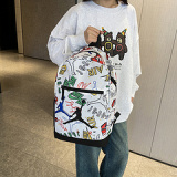 Women Men Canvas Bags Fashion Large Capacity Backbag