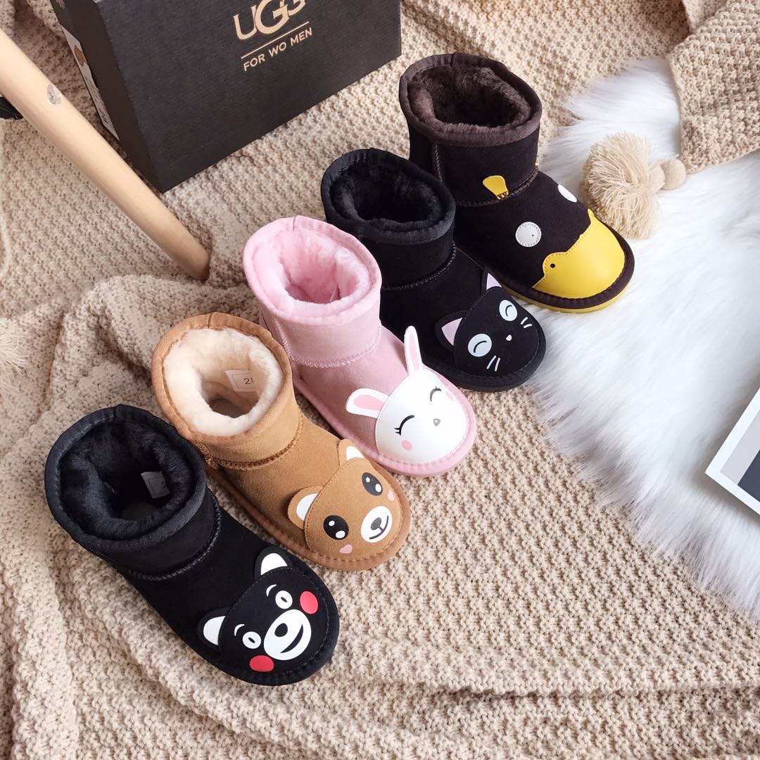 Winter new retro style thick soled fashion simple warm snow boots baby shoes
