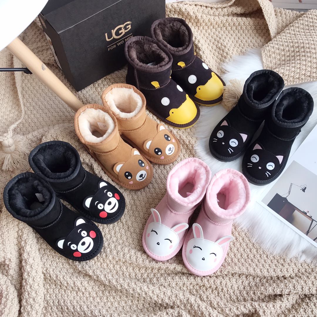 Winter new retro style thick soled fashion simple warm snow boots baby shoes