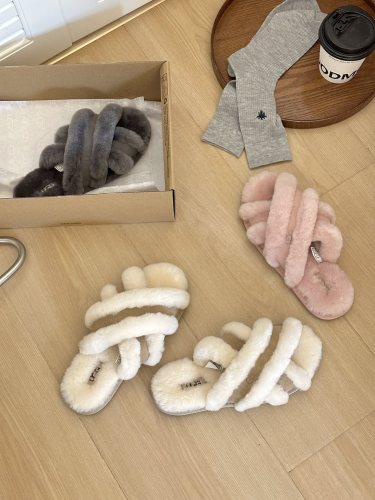 New autumn and winter wool cross slippers